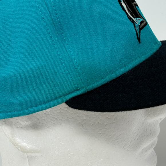 Vintage 90s Florida Marlins Hat Baseball Cap Fitted 7 1/8 Green New Era USA Made - Picture 8 of 14